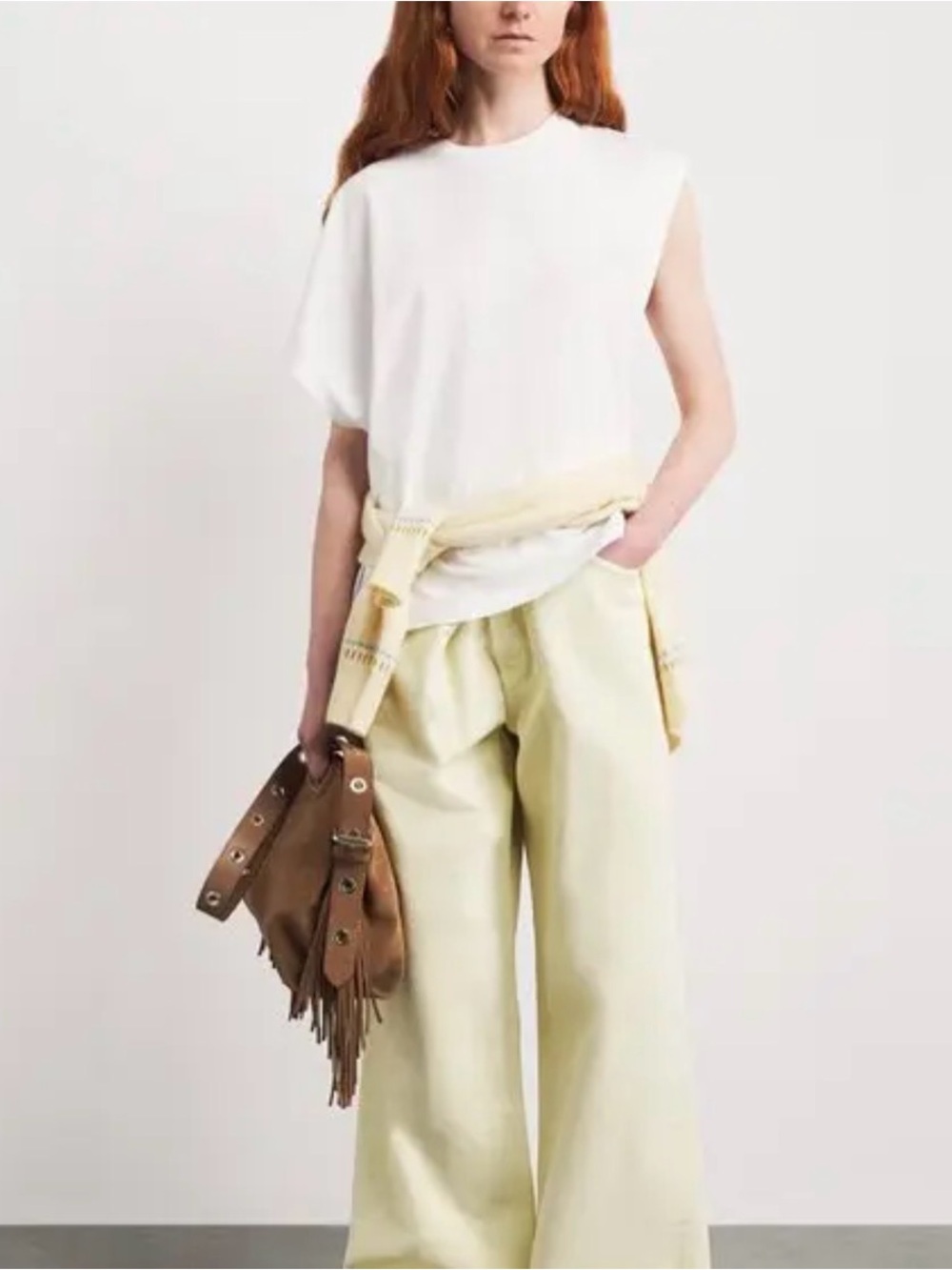 Agolde Corinne Tee White